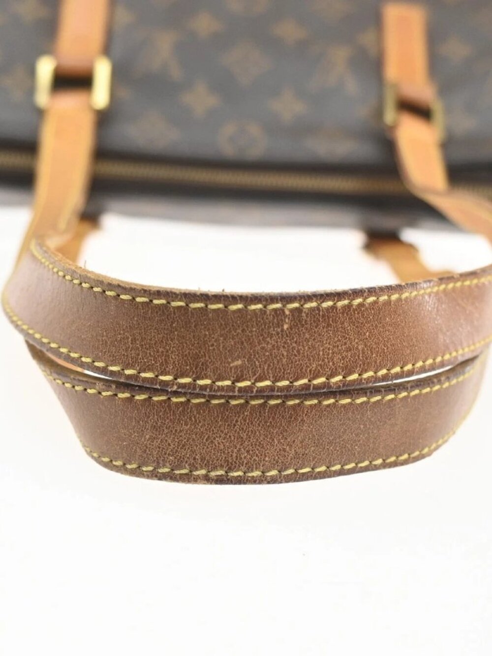 LOUIS VUITTON Cabas Mezzo Shoulder Bag Monogram Leather Brown M51151 82MA440 - Picture 9 of 16
